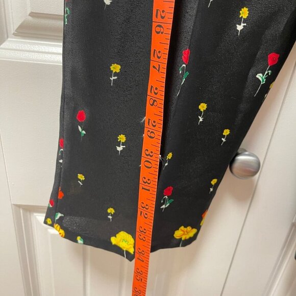 Vintage Floral Trouser Pants Black - Picture 8 of 10